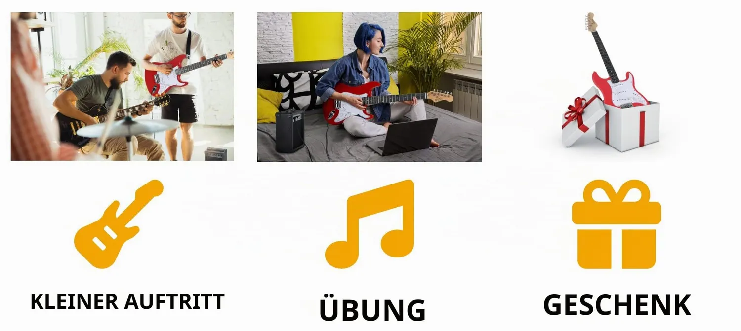 Rocktile Banger's Pack E-Gitarren Set Rot mit Verstärker