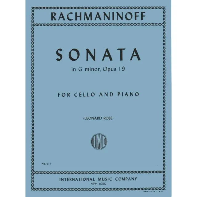 International Rachmaninoff Cellosonate g-moll Op.19 Cello Klavier