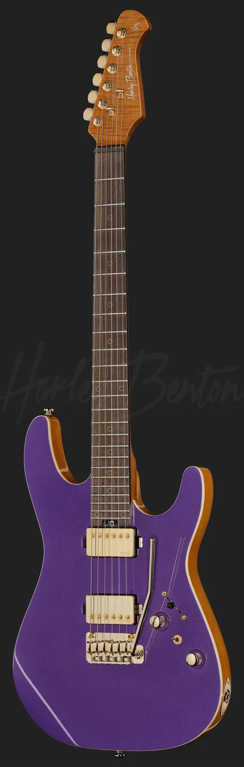 Harley Benton Fusion-IV E-Gitarre Purple Metallic Humbucker