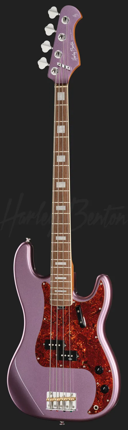 Harley Benton MV-4P E-Bass Burgundy Mist Precision Singlecoil