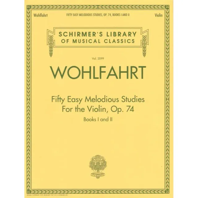 Schirmer Wohlfahrt Op 74 Violin Etüden Noten Doppelband