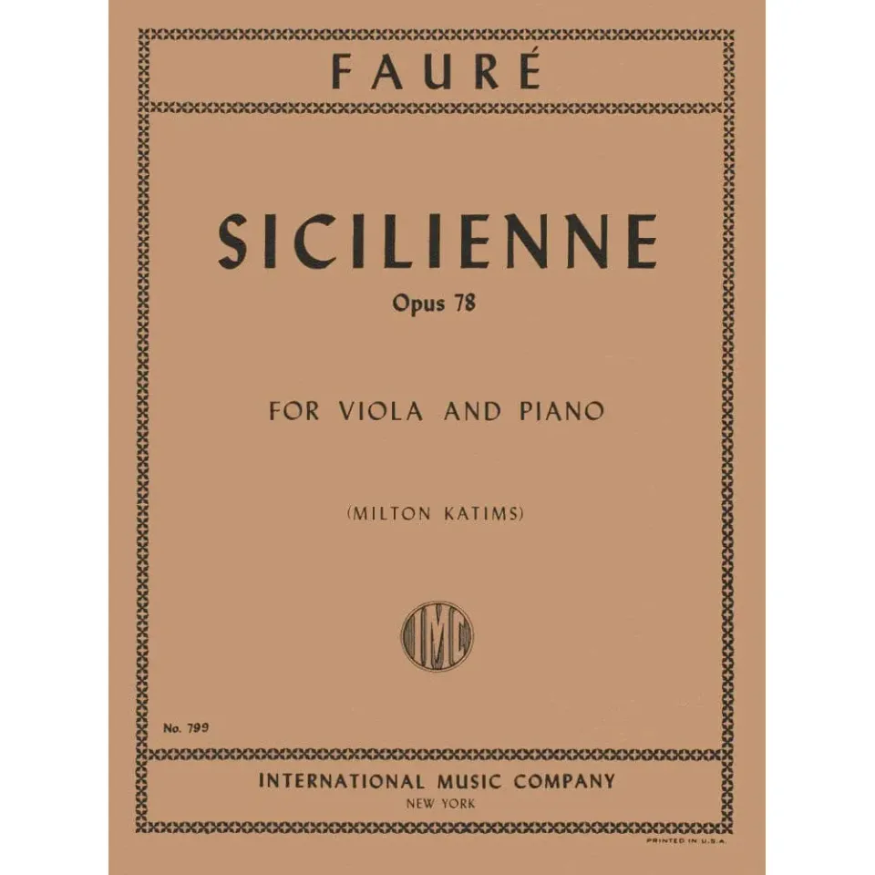 Shar Music Fauré Sicilienne Op 78 Noten Viola mit Klavier Katims