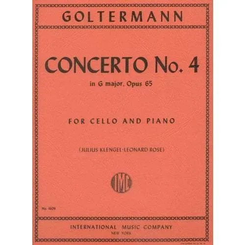 International Goltermann Konzert Nr.4 Op.65 Cellonoten Cello Klavier