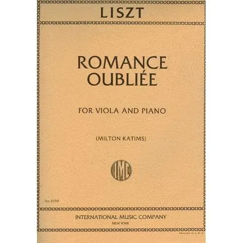 Liszt Romance Oubliée Bratschennoten Viola Klavier Katims