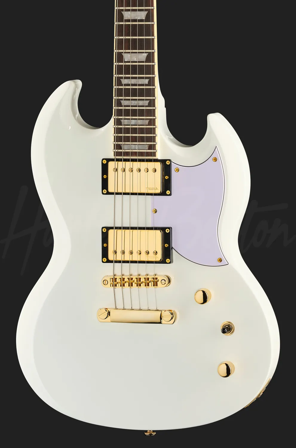 Harley Benton DC-Custom II E-Gitarre White Alnico