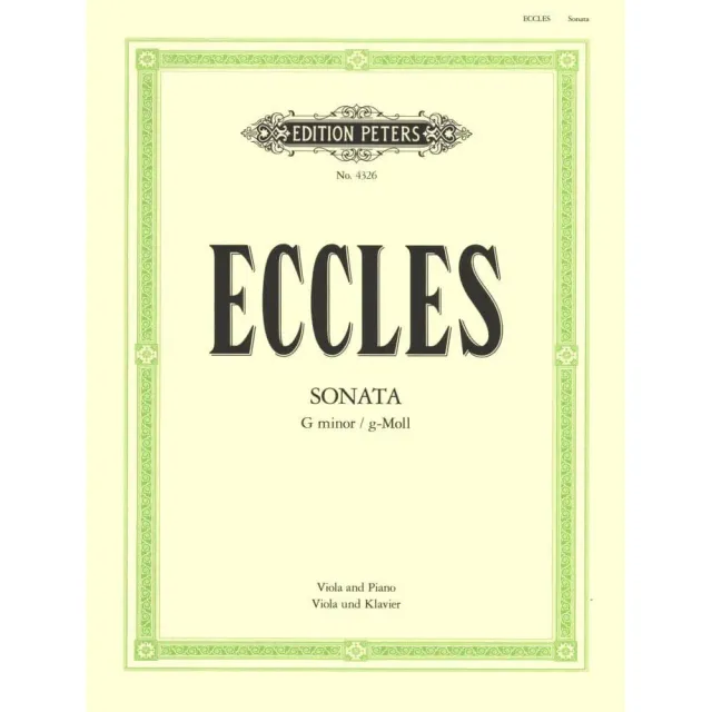 Peters Eccles Sonate g-Moll Bratsche Klavier Klengel