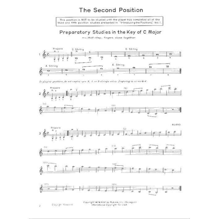 Rubank Introducing the Positions Vol. 2 Noten Violine 2. 4. 6. 7. Lage