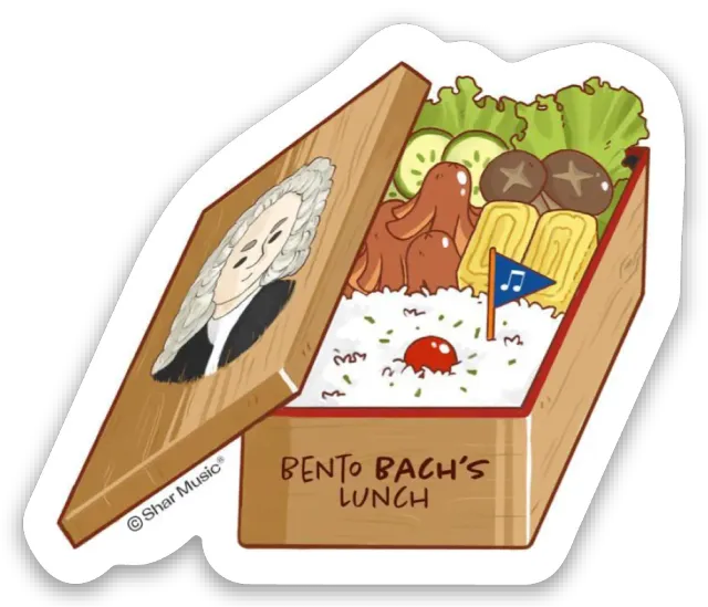 Shar Music Bento Bach Lunch Aufkleber Die-Cut wasserfest