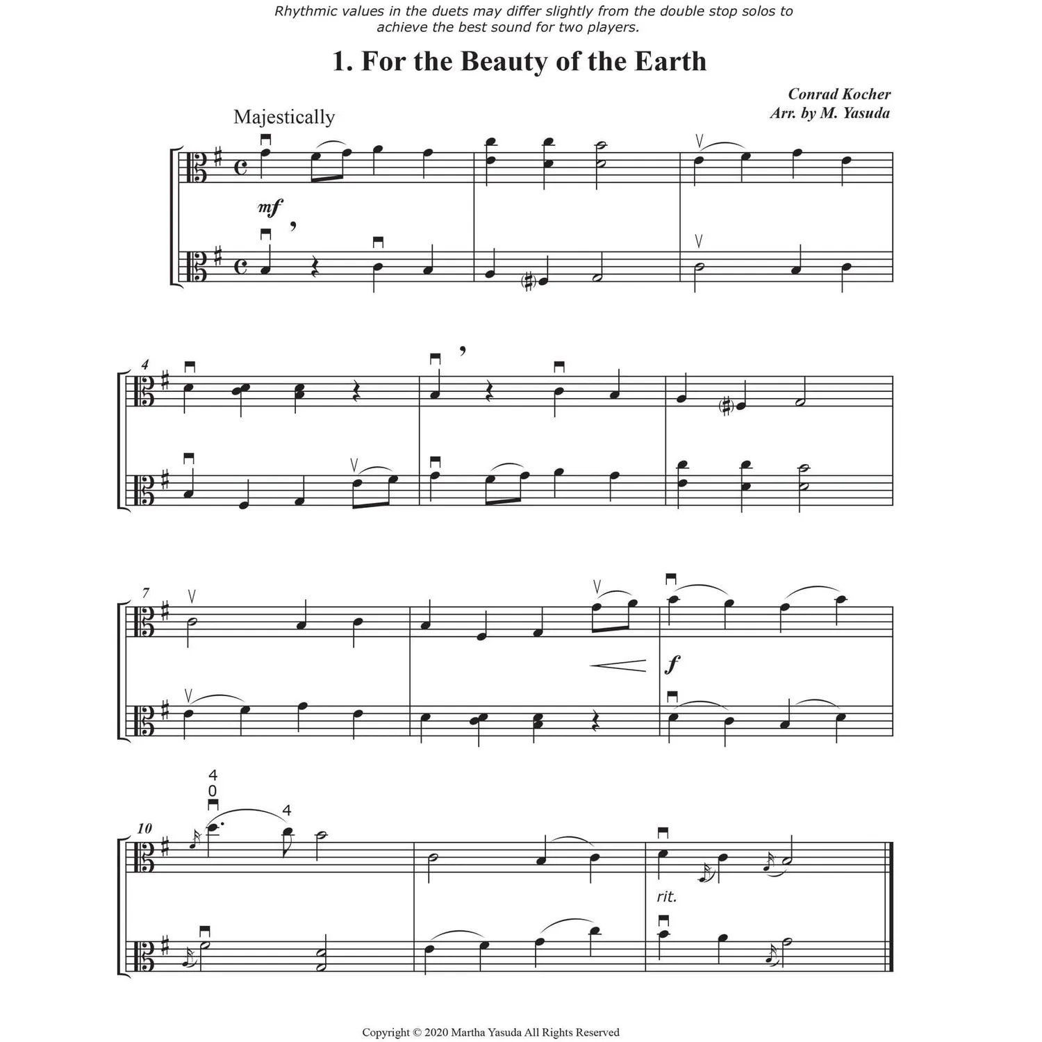 Shar Music Yasuda Hymn Melodies Noten Bratsche Download Vol.2