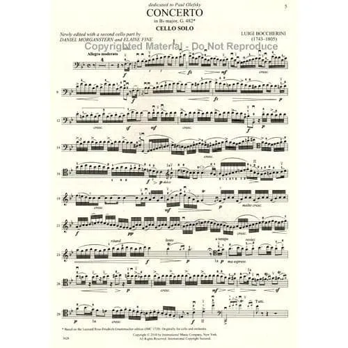 Boccherini Cello Concerto B-Dur G 482 Noten