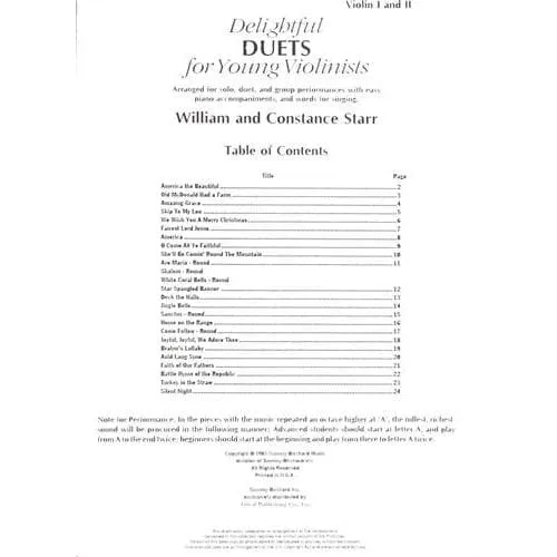 Shar Music Delightful Duets Part 1+2 Violinduo Noten Anfänger