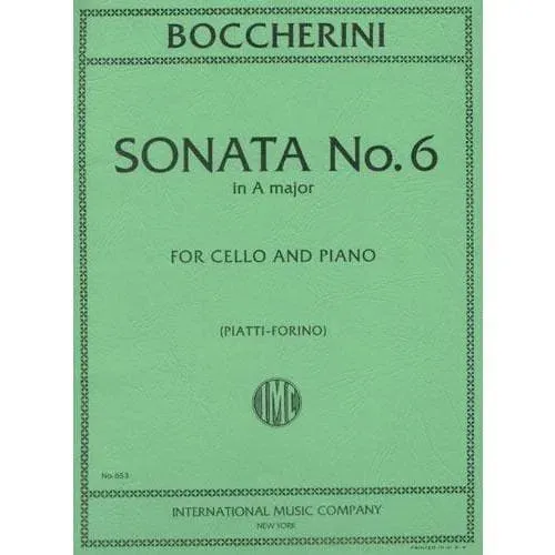 International Boccherini Sonate 6 A-Dur G4 Cello Noten Piatti