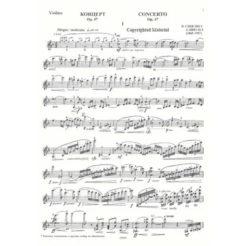 Shar Music Sibelius Op 47 Violinkonzert Noten Violine Klavier