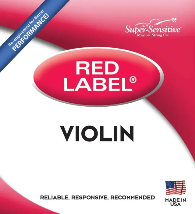 Super-Sensitive Red Label Violinsaiten Satz 3/4 mittel Stahlsaiten