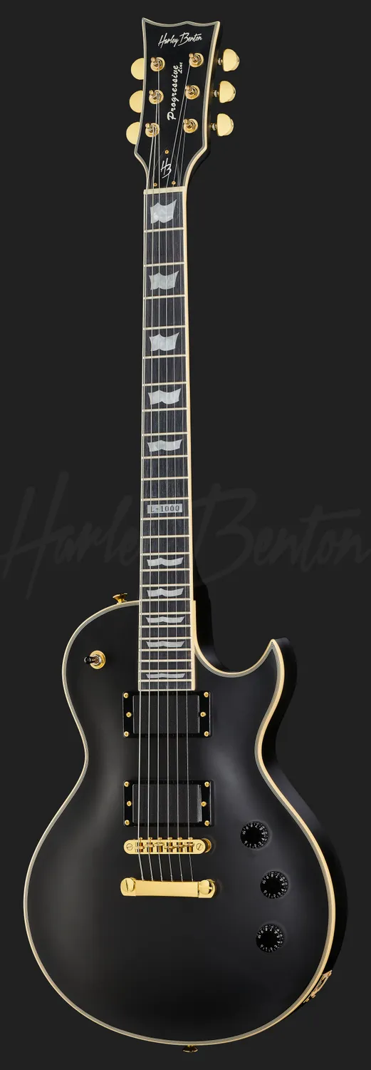 Harley Benton Vintage SC-1000 SBK E-Gitarre Satin Black Aktiv