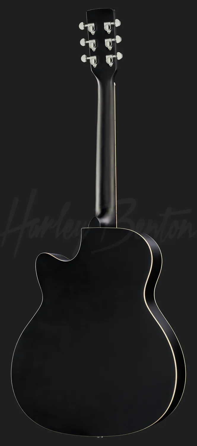 Harley Benton Santos CLN-150CE Resonatorgitarre Schwarz Spider