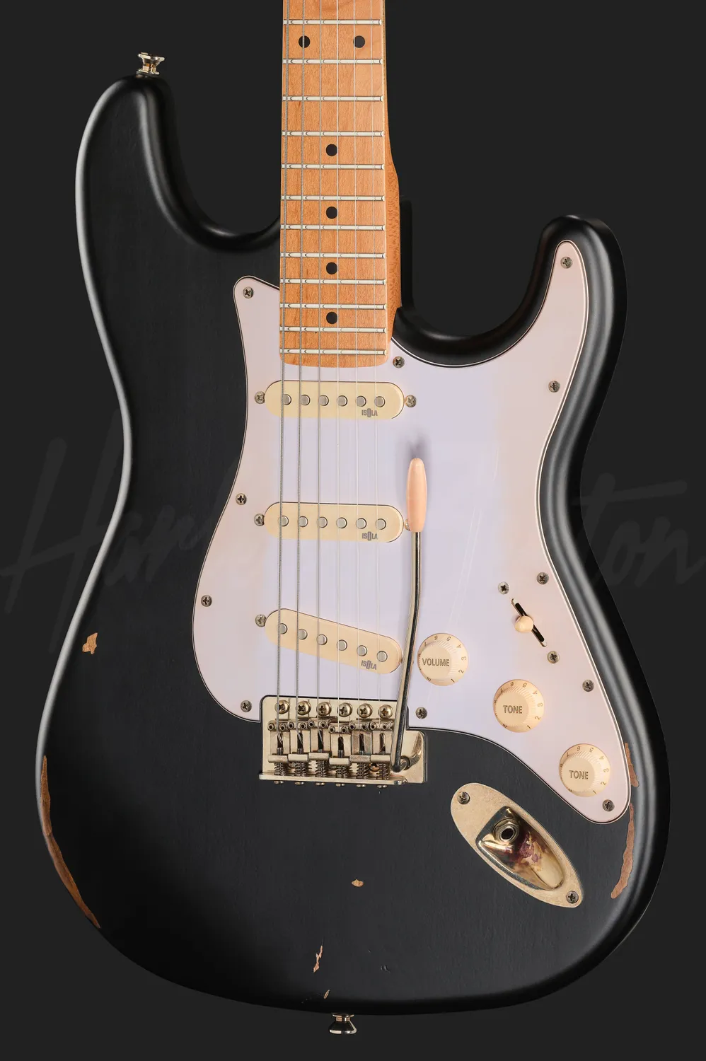 Harley Benton Aged ST-62LA E-Gitarre Schwarz Singlecoil