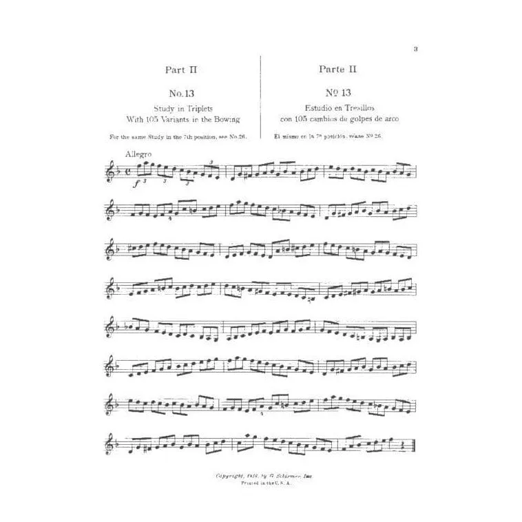 Schirmer Sevcik Op.2 Teil 2 Violinschule Bogentechnik