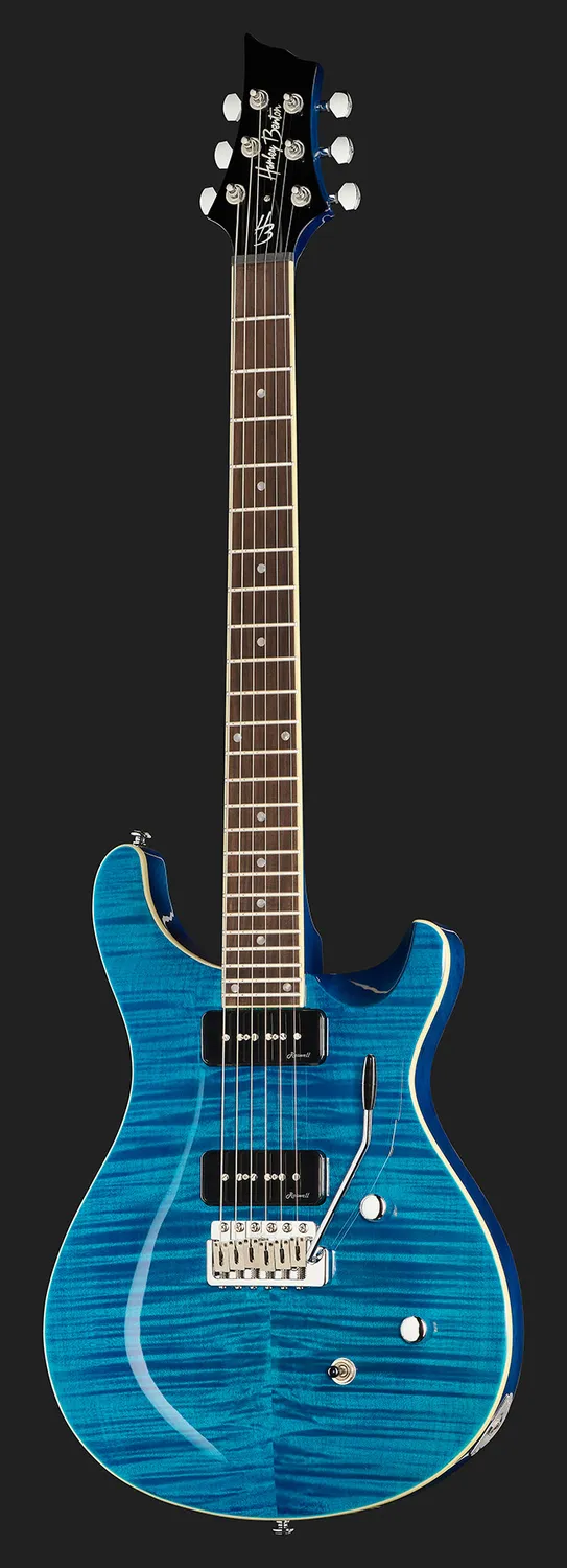 Harley Benton CST-24T P90 E-Gitarre Ocean Flame mit Tremolo