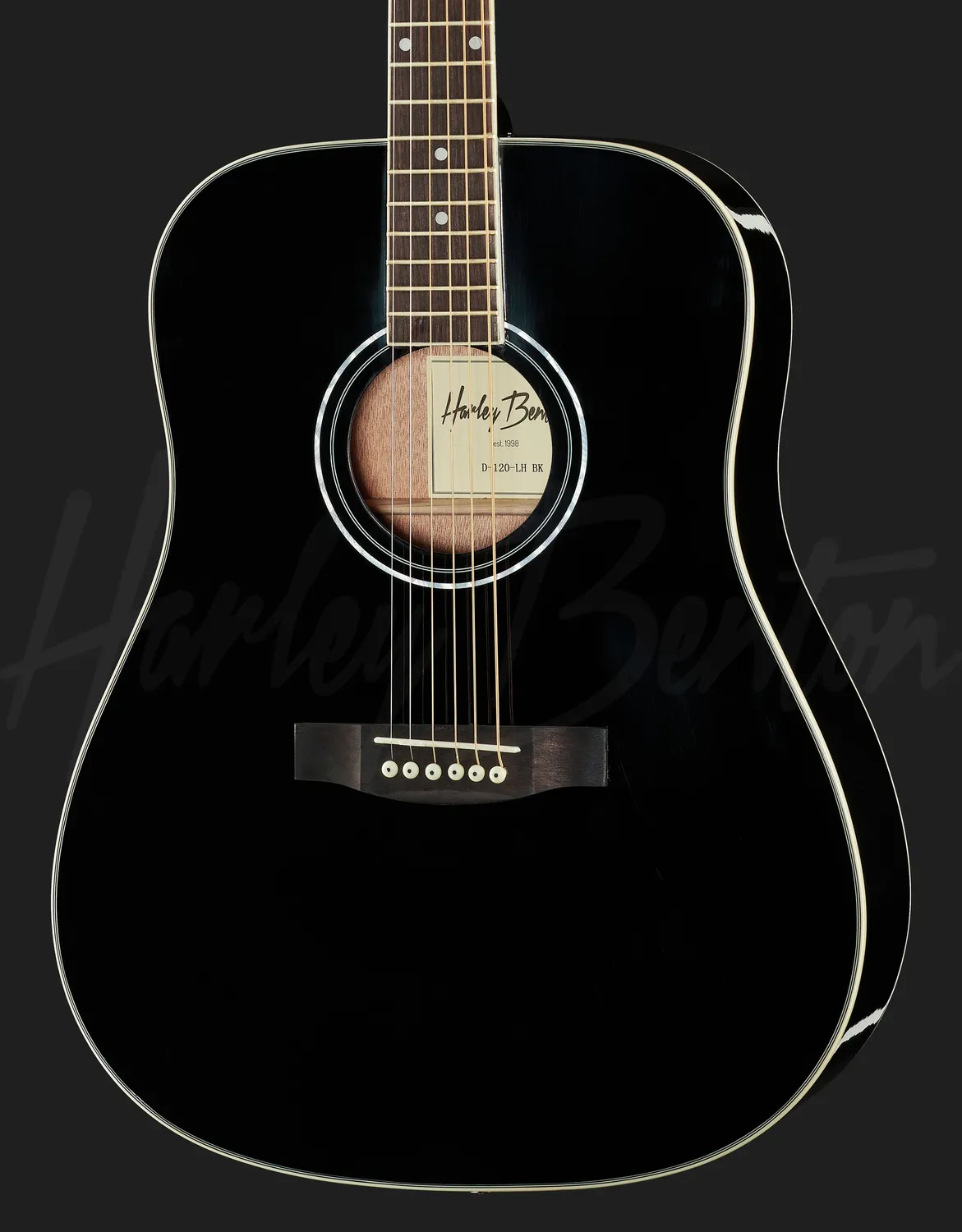 Harley Benton D-120LH Westerngitarre Schwarz Linkshand