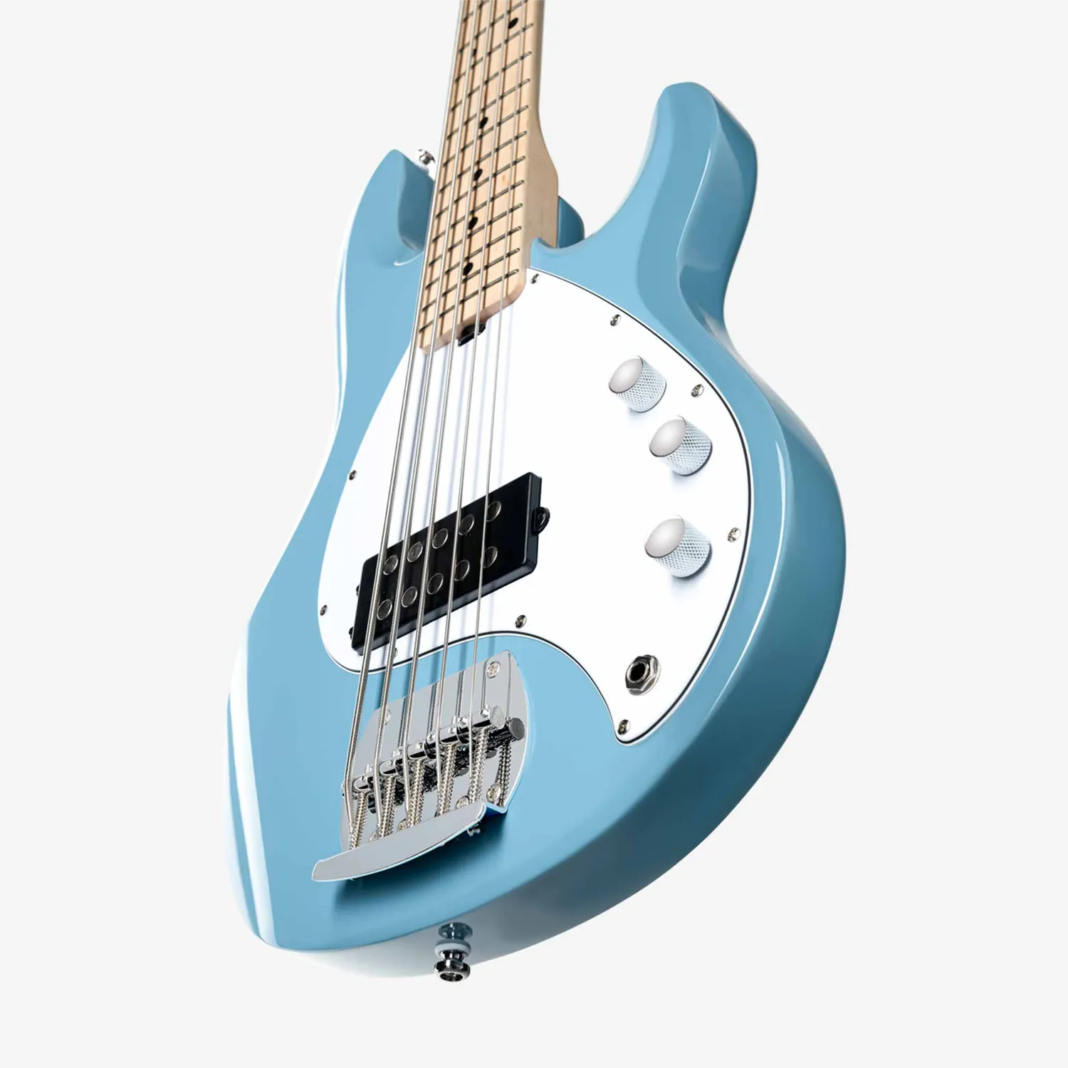 Sterling SUB StingRay RAY5 E-Bass 5-saitig Chopper Blue aktiv