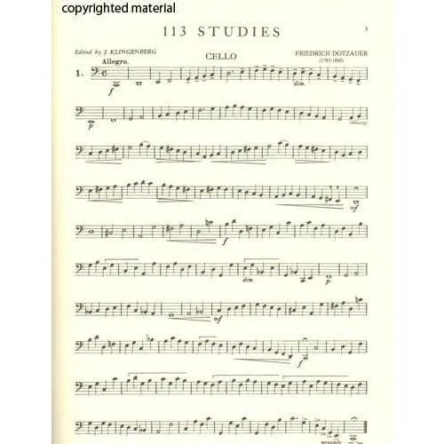 Dotzauer 113 Etüden Cello Vol.1 Nr.1-34 Noten Klingenberg
