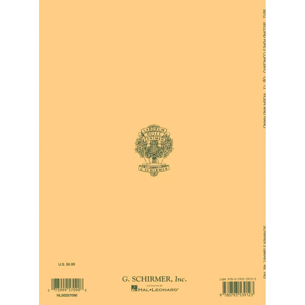 Schirmer Seitz Schülerkonzert Nr. 2 G-Dur Op. 13 Noten Violine