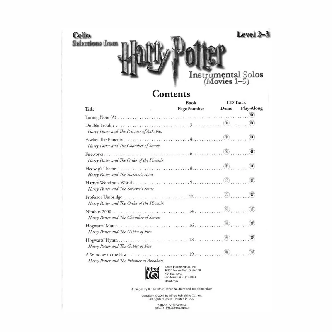 Harry Potter Cello Solos Filme 1-5 Noten Klavier