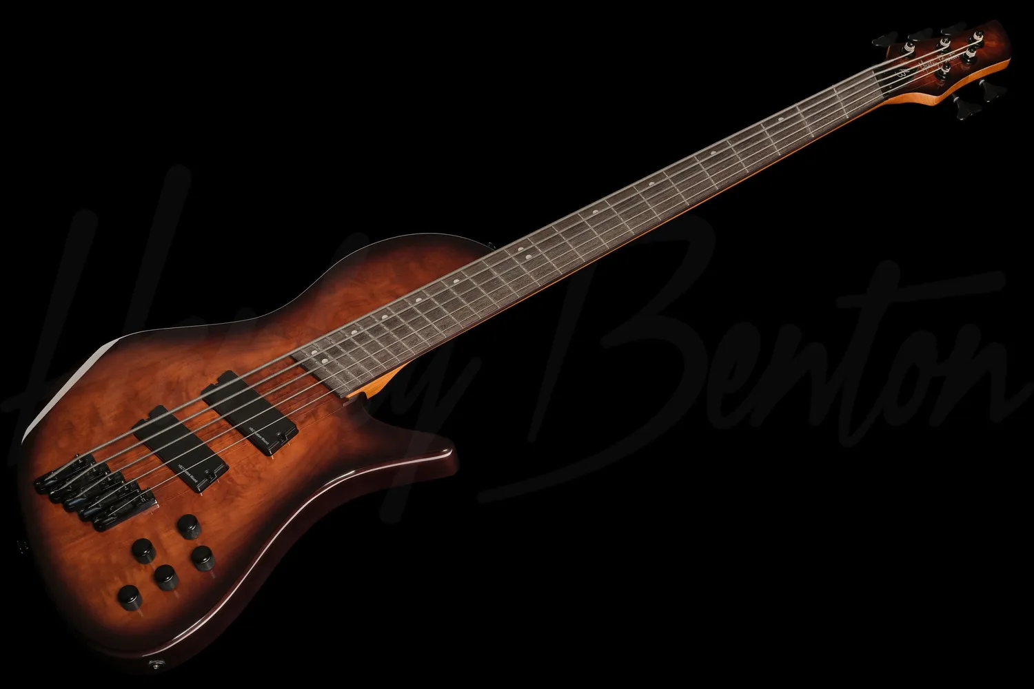 Harley Benton MSB-5 E-Bass Black Flame Burl 5-saitig