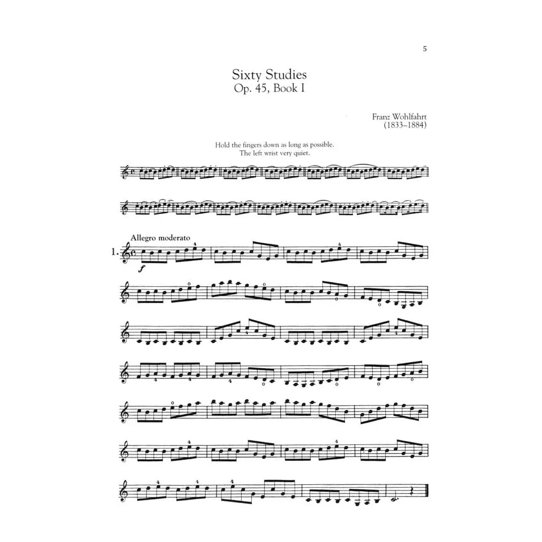 Schirmer Wohlfahrt Collected Easy Studies Op 45 Noten Violine