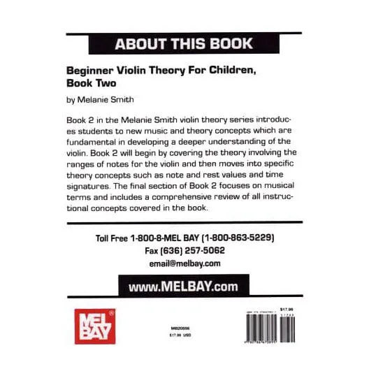 Mel Bay Smith Violine Theorie Kinder Heft 2 Griffbrett