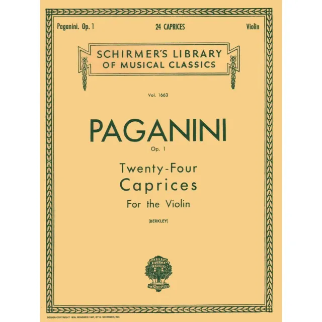 Shar Music Paganini 24 Caprices Op.1 Geigennoten Berkley
