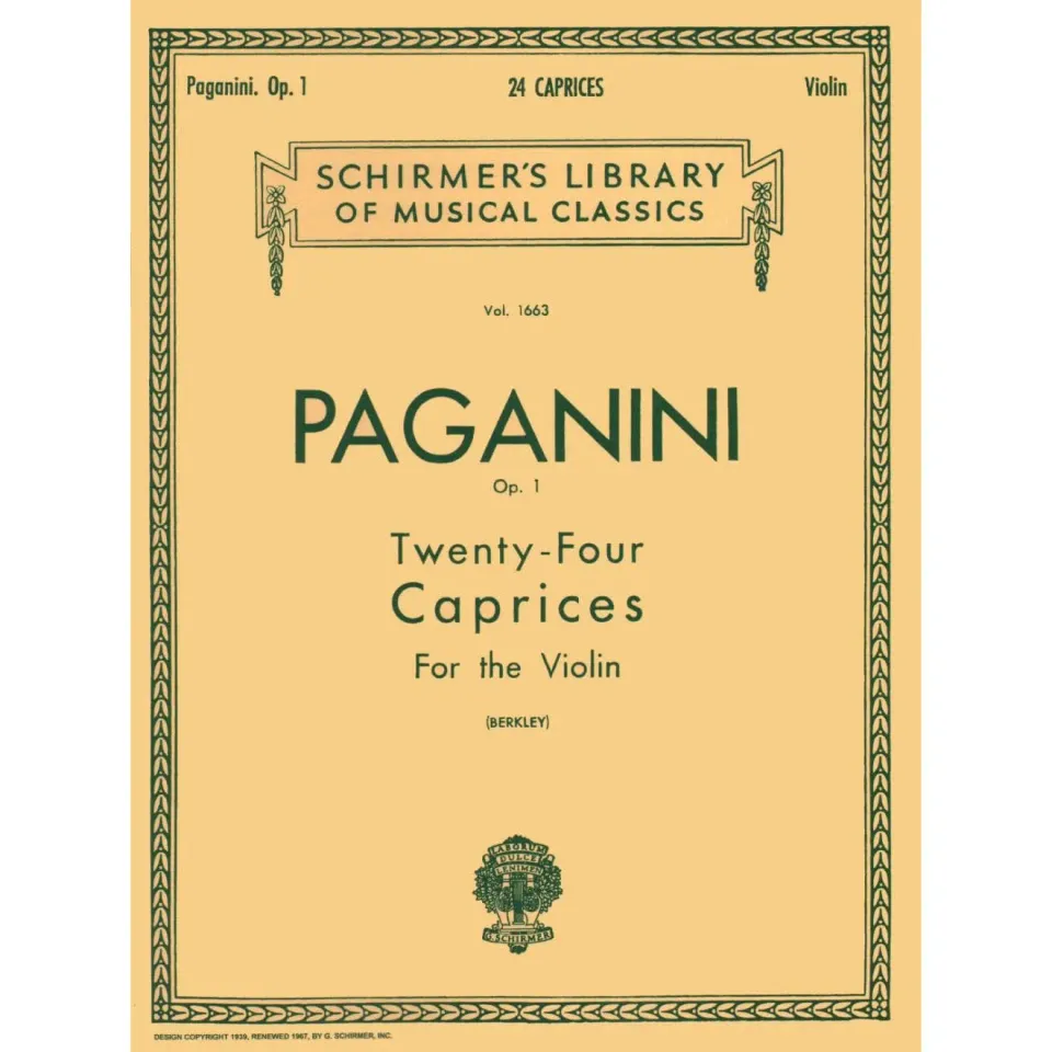Shar Music Paganini 24 Caprices Op.1 Geigennoten Berkley