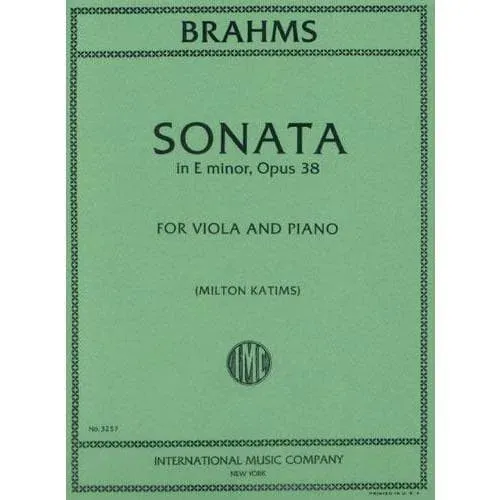 Shar Music Brahms Sonate Nr.1 e-moll Op.38 Bratschennoten Viola
