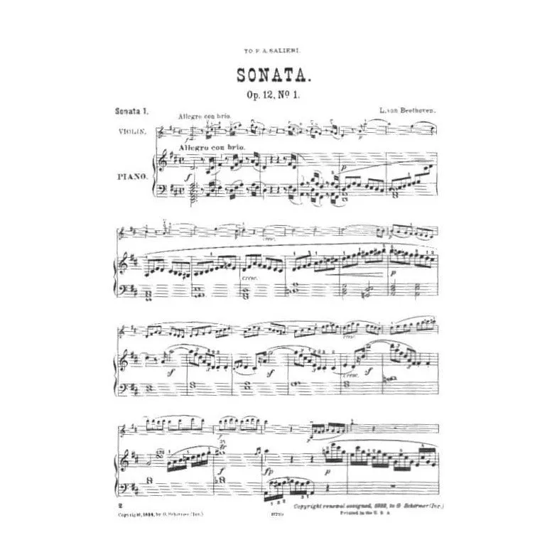 Schirmer Beethoven 10 Sonaten Violine Klavier Noten komplett