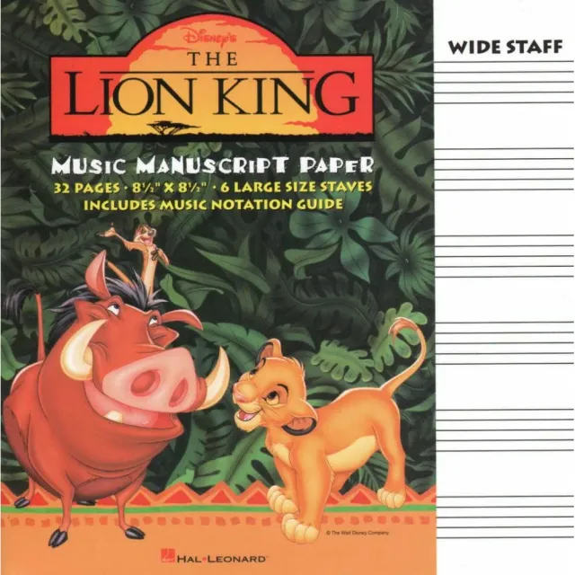 Shar Music Lion King Manuskriptpapier Notenpapier 12 Systeme