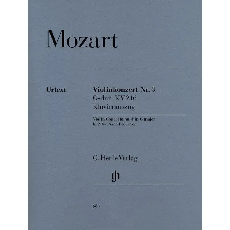 Henle Mozart Konzert Nr 3 G-Dur K 216 Noten Violine Klavier