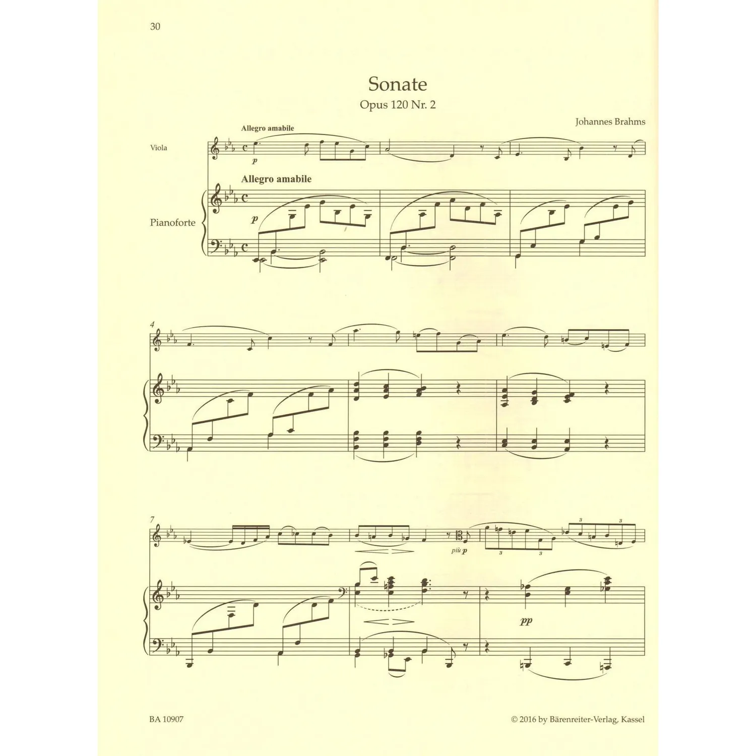 Brahms Sonaten Op 120 Viola Klavier Bärenreiter Urtext
