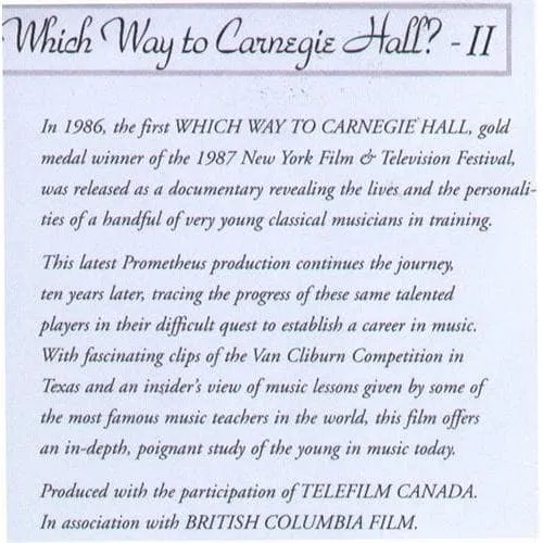 Which Way to Carnegie Hall 2 DVD Dokumentation