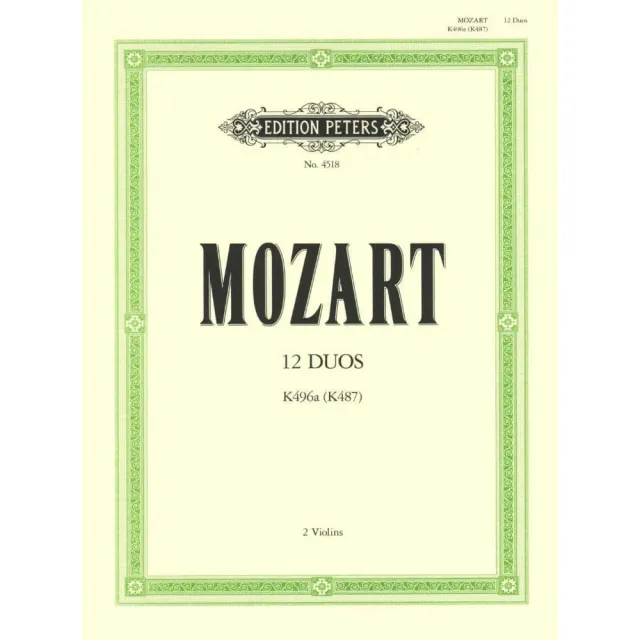 Edition Peters Mozart 12 Easy Duets K 487 Violinduo Noten 2 Violinen