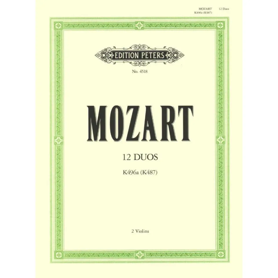 Edition Peters Mozart 12 Easy Duets K 487 Violinduo Noten 2 Violinen