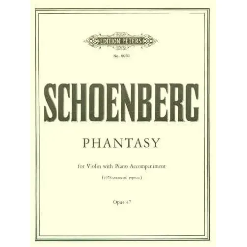 Peters Schönberg Phantasy Op 47 Noten Violine Klavier