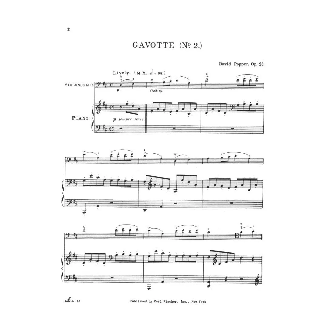 Shar Music Popper Gavotte Nr. 2 D-Dur op. 23 Noten Cello