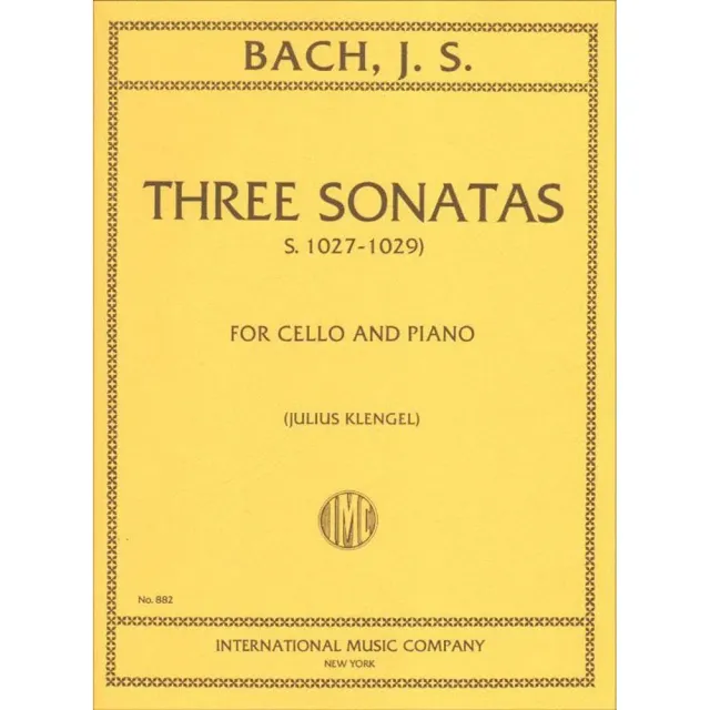 International Bach 3 Sonaten Cello-Noten Klengel