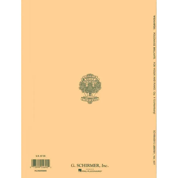 Schirmer Wieniawski Polonaise D-Dur Op.4 Noten Violine Lichtenberg