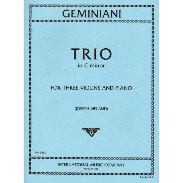 Geminiani Trio c-moll Noten 3 Violinen Klavier International