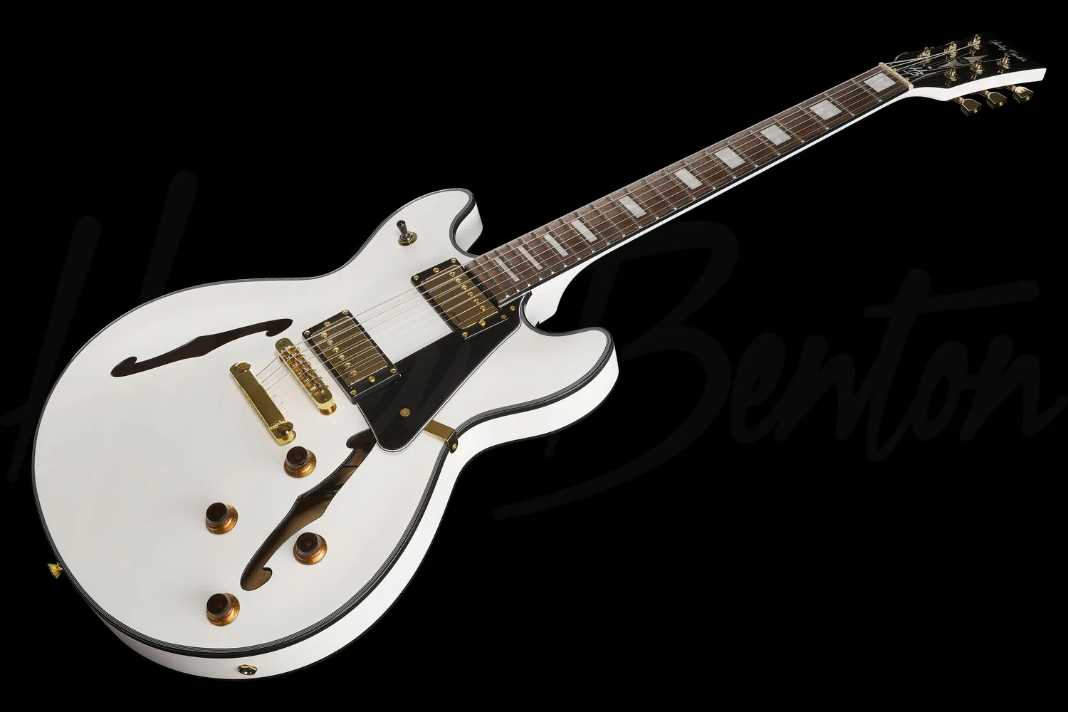 Harley Benton HB-35Plus Semi-Hollow E-Gitarre White Humbucker