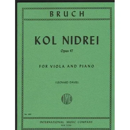 Bruch Kol Nidre op. 47 Viola-Klaviernoten Davis