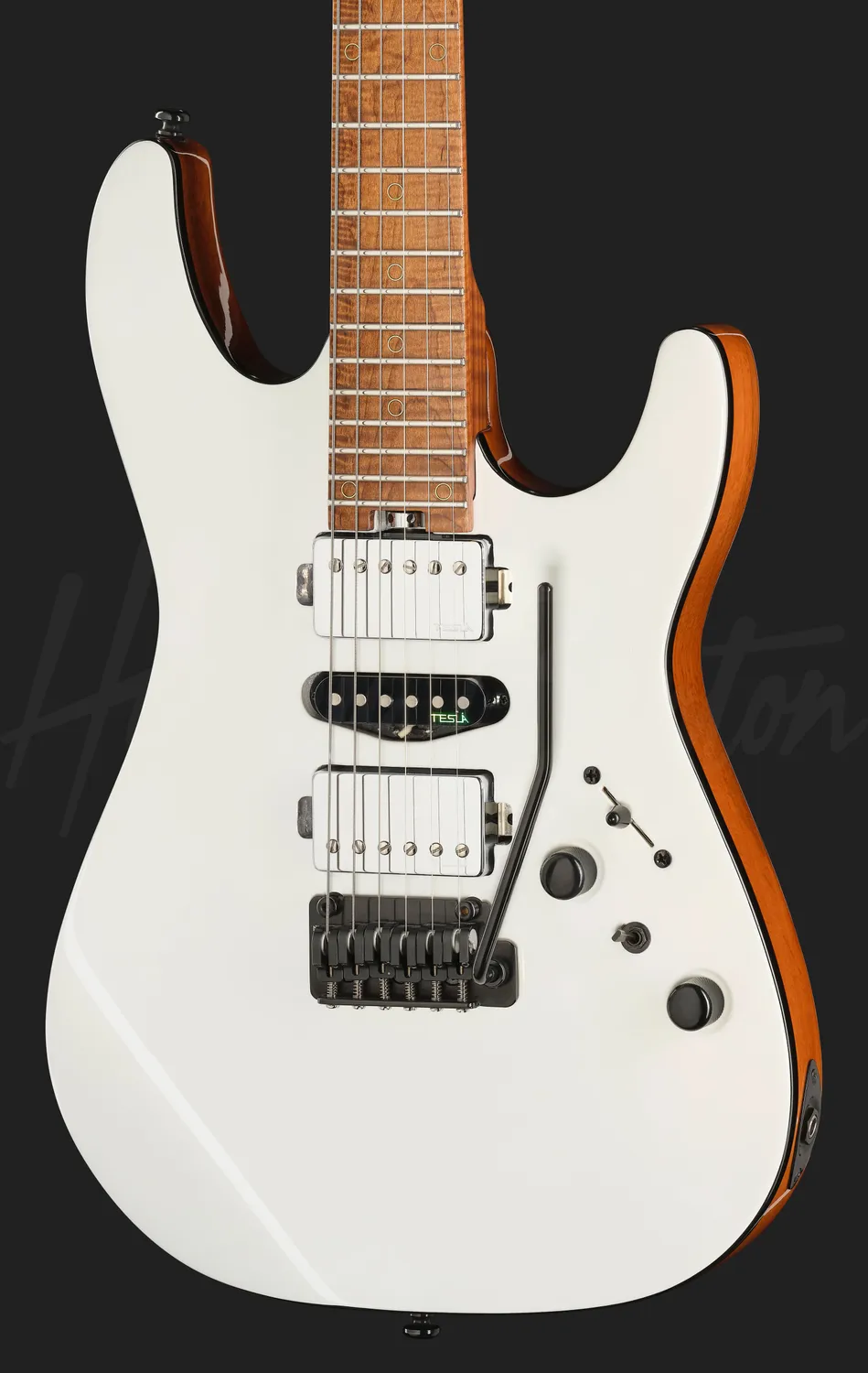 Harley Benton Fusion-IV HSH E-Gitarre White Metallic Tremolo