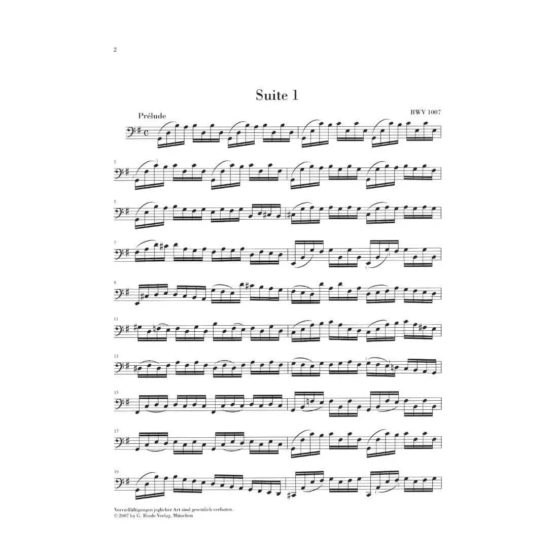 Henle Bach BWV 1007-1012 Cello Noten Urtext